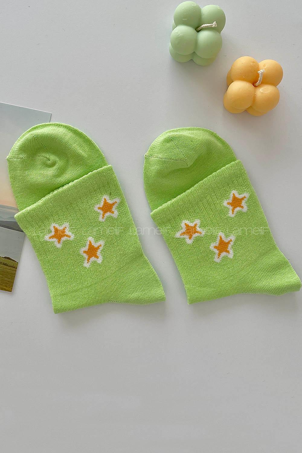 Modalamelif Üç Yıldız Çimen Yeşili Tenis Çorap