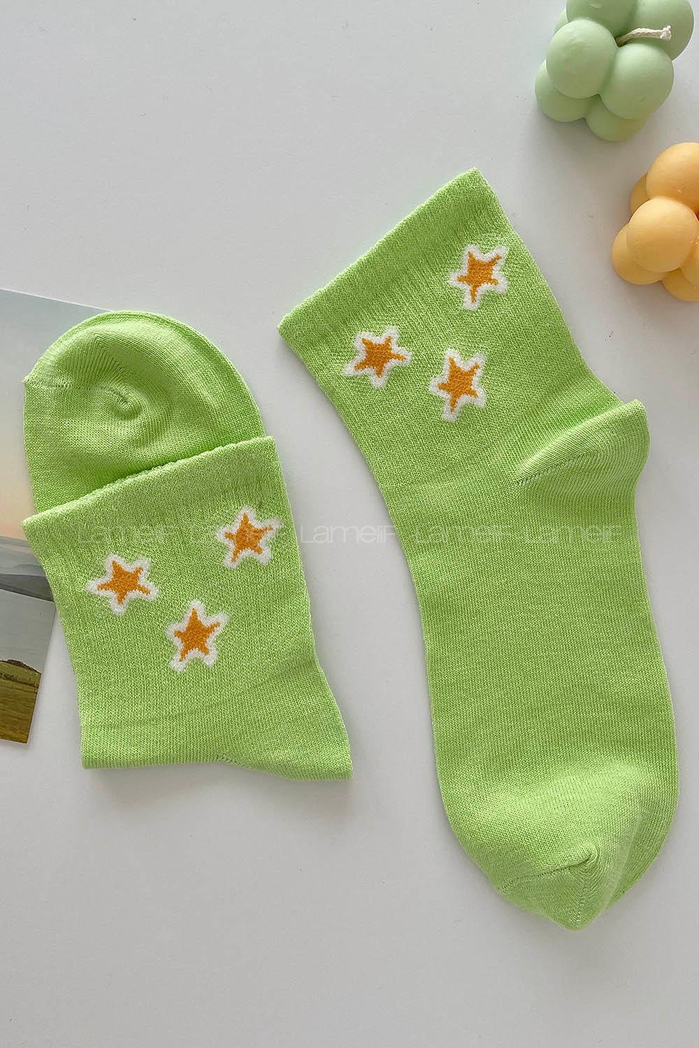 Modalamelif Üç Yıldız Çimen Yeşili Tenis Çorap