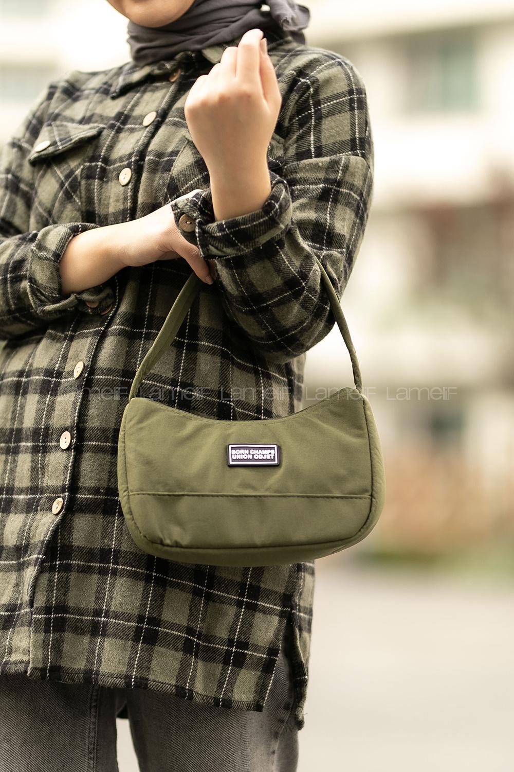 Lamelif Baguette El Ve Omuz Çanta  Haki