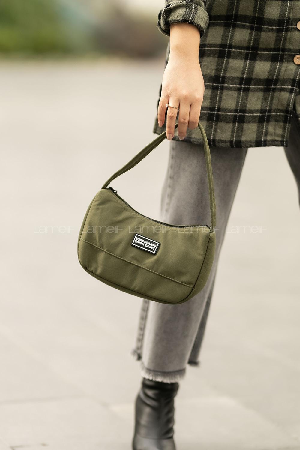 Lamelif Baguette El Ve Omuz Çanta  Haki