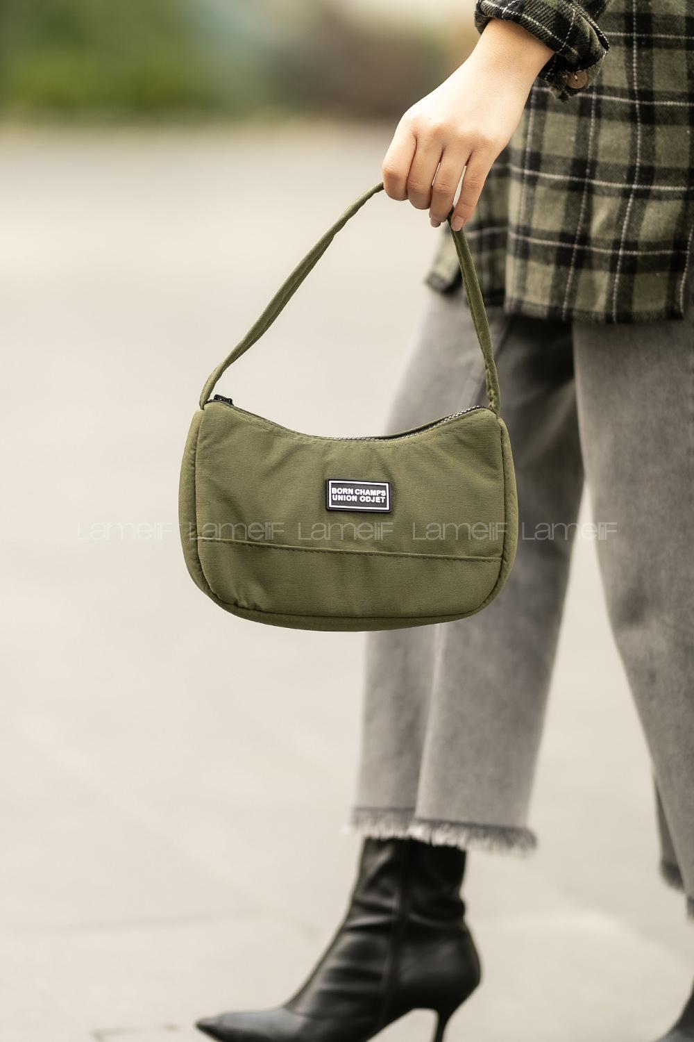 Lamelif Baguette El Ve Omuz Çanta  Haki