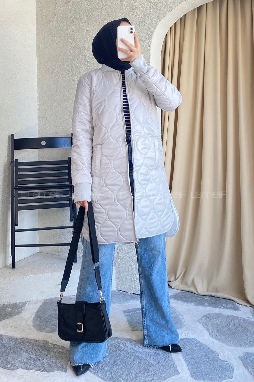 Modalamelif Kapitone Model Şişme Mont Taş