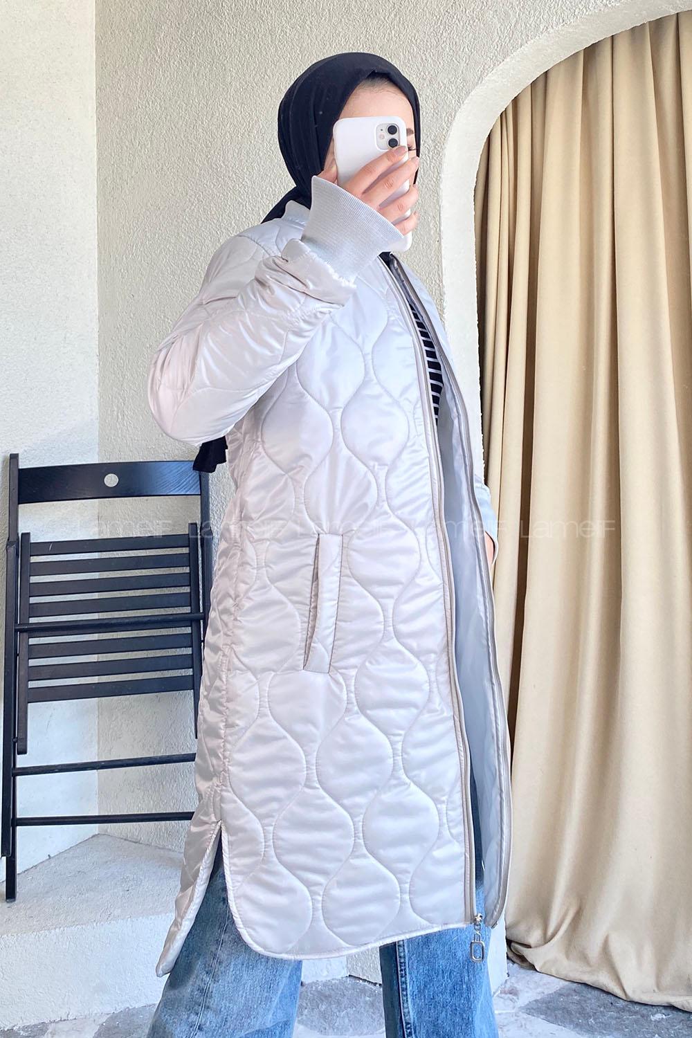 Modalamelif Kapitone Model Şişme Mont Taş