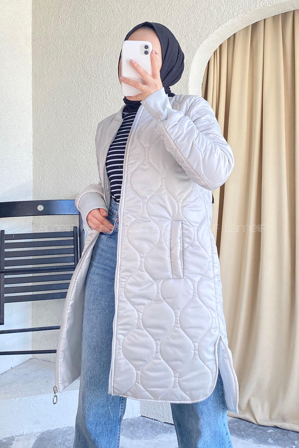 Modalamelif Kapitone Model Şişme Mont Taş