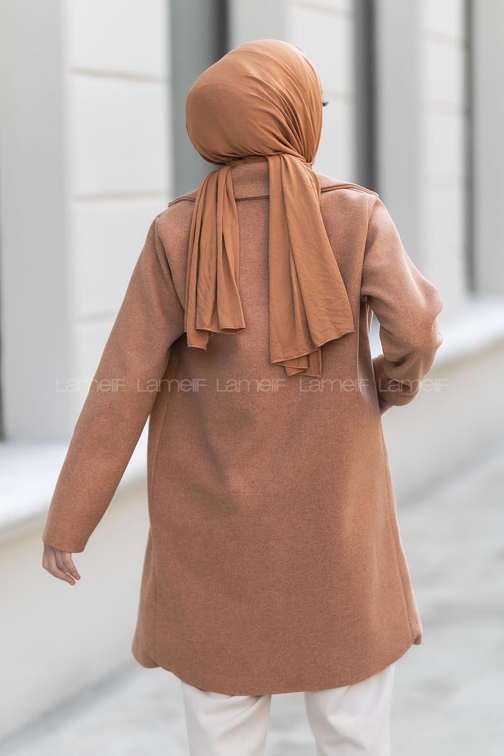 Modalamelif Tek Düğme Detaylı Çift Cepli Kaban Taba