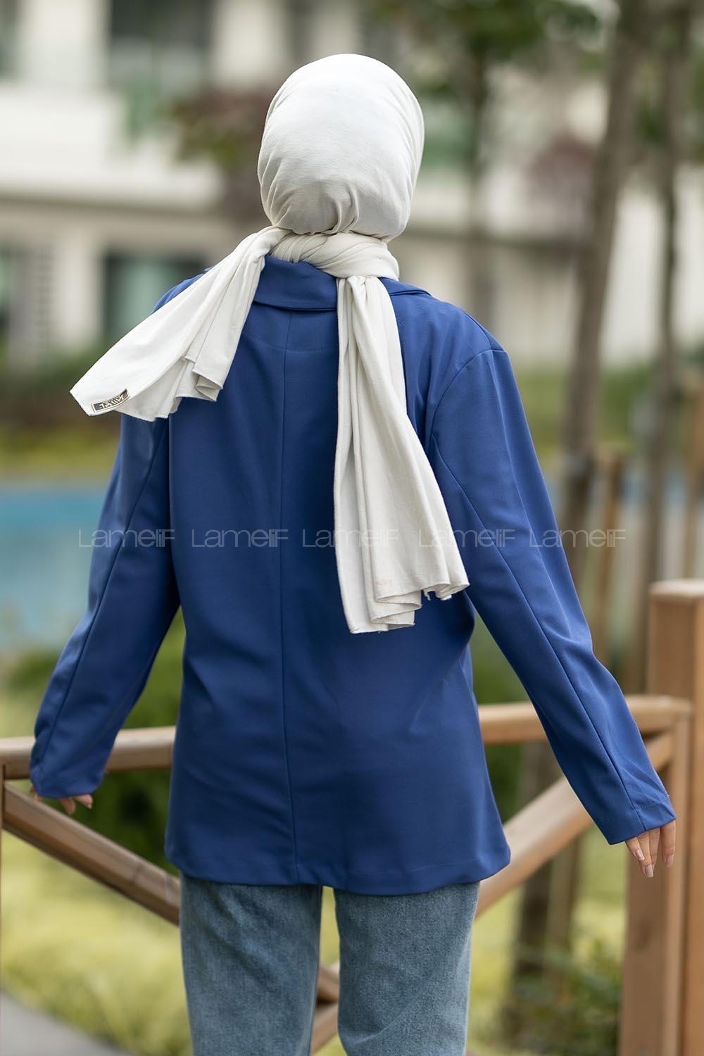 Modalamelif Çift Düğme Detaylı Ceket İndigo