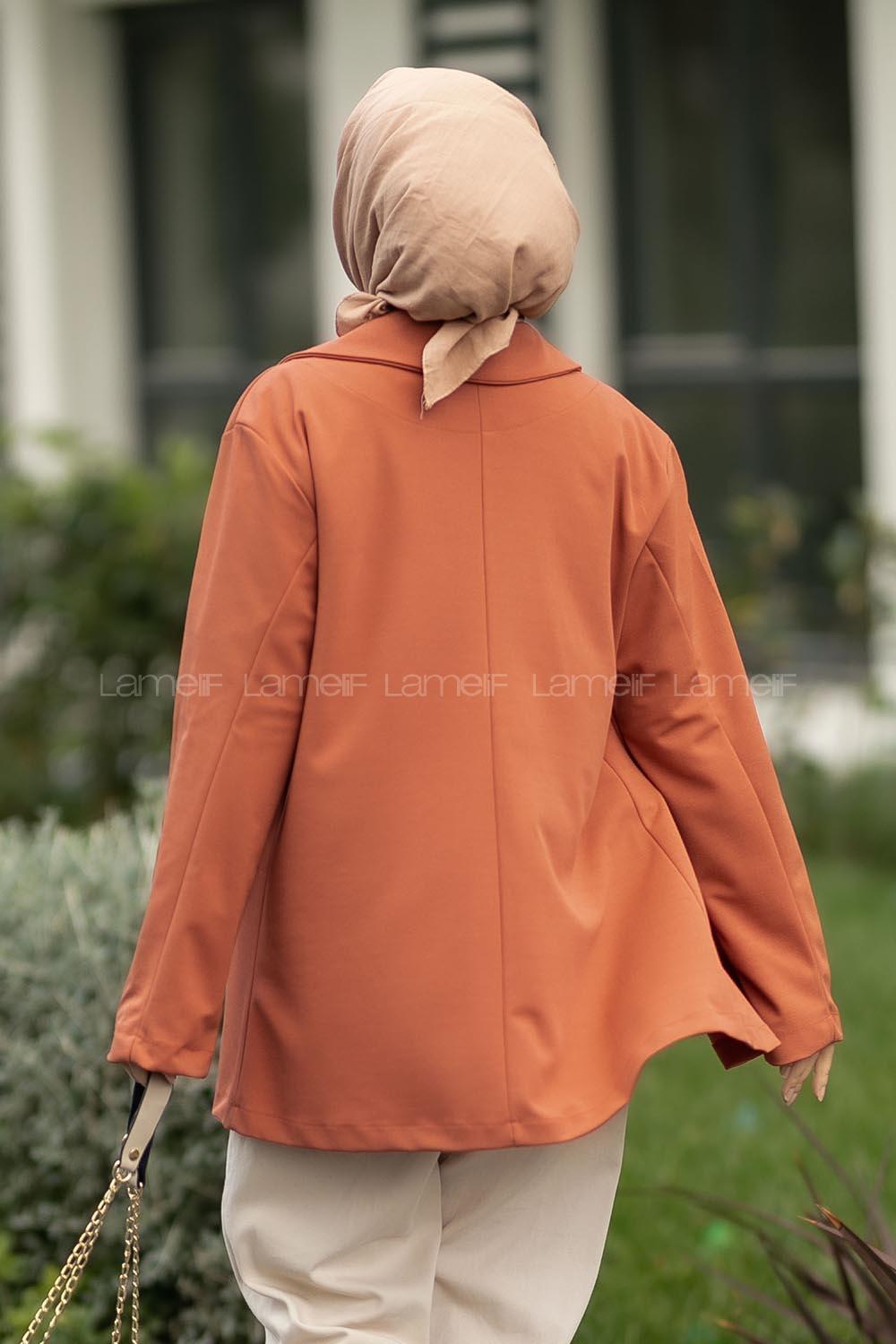 Modalamelif Çift Düğme Detaylı Ceket Kiremit