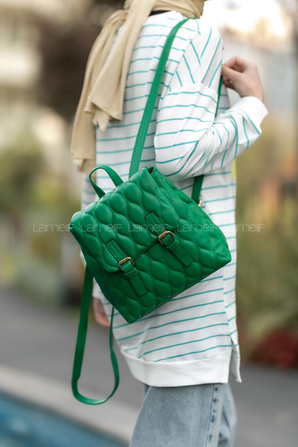 Lamelif Pear Kadın Sırt Çantası Yeşil