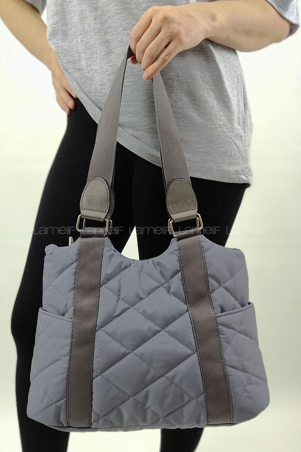 Modalamelif Tek Bölmeli Kapitone Desen Lisa Geniş Kadın Çanta Antrasit