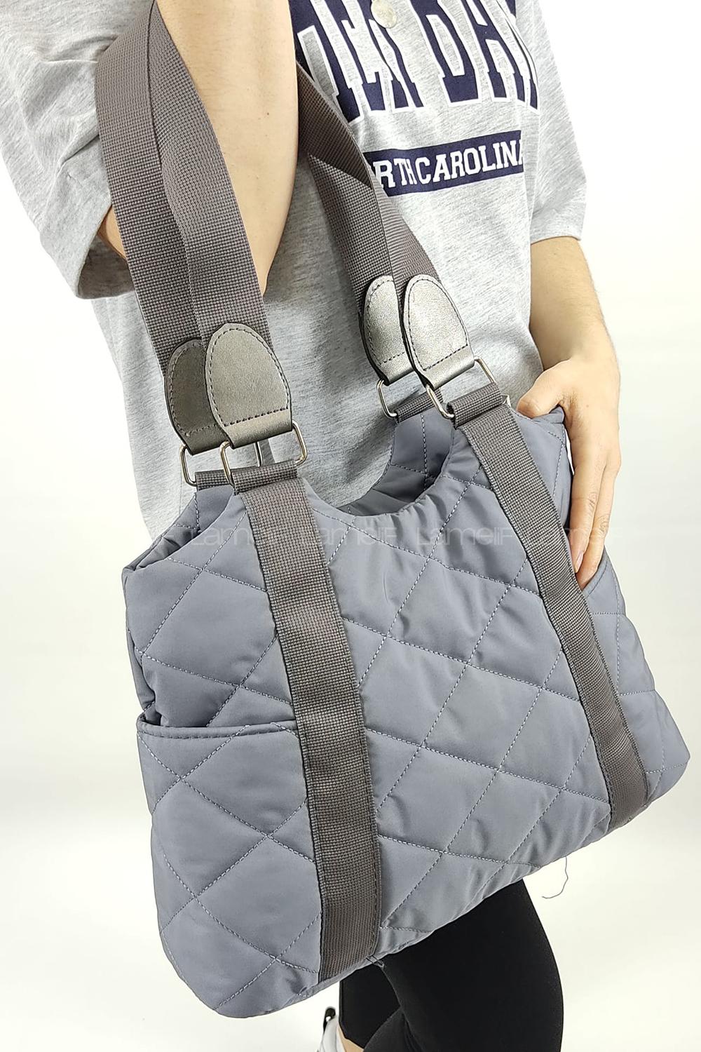 Modalamelif Tek Bölmeli Kapitone Desen Lisa Geniş Kadın Çanta Antrasit