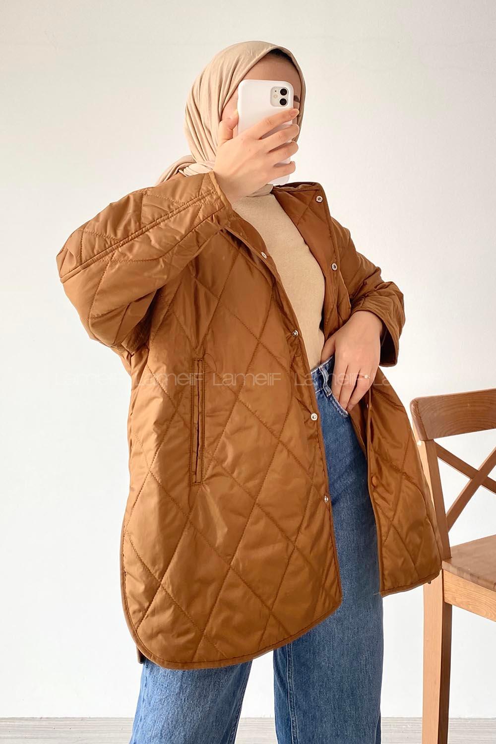 Lamelif Önü Çıtçıt Düğmeli Mont Taba