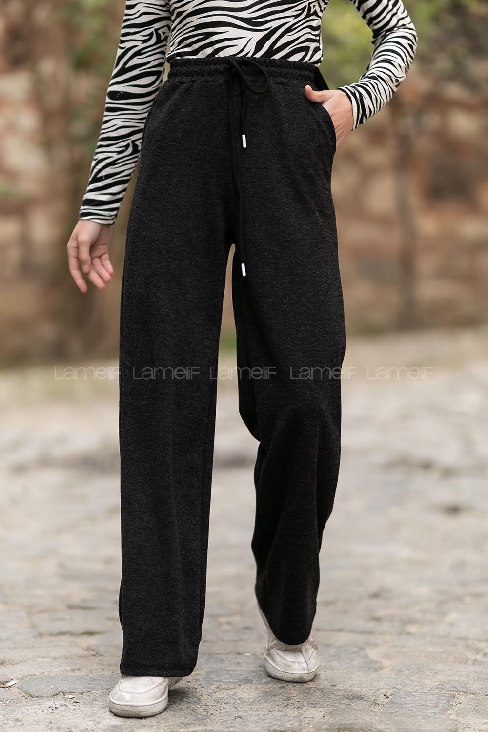 Modalamelif Beli Lastikli Bol Paça Eşofman Altı Antrasit