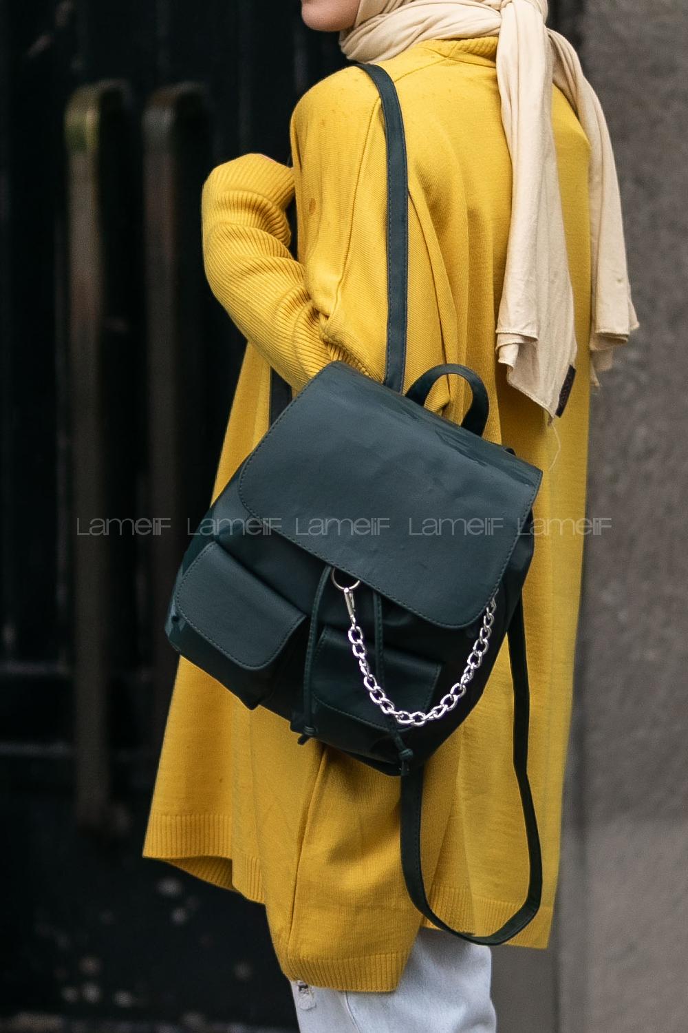 Petrol Blue Buckle With Suspenders Iron Hand Bag Arm Bag Bag