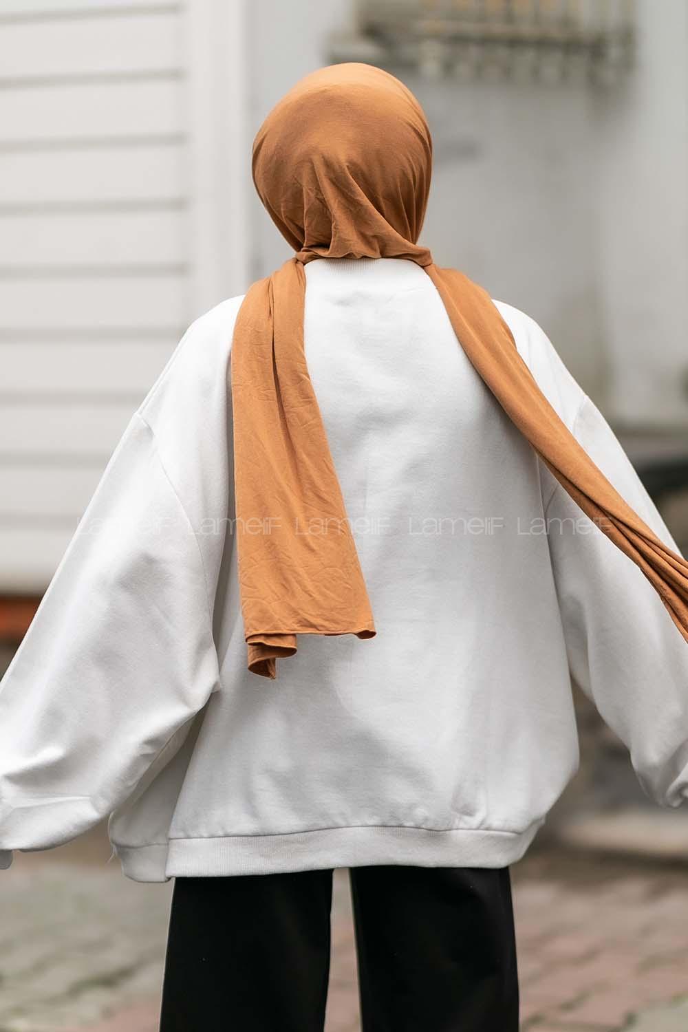 Modalamelif Emoji Baskılı Kaşkorse Sweat Beyaz