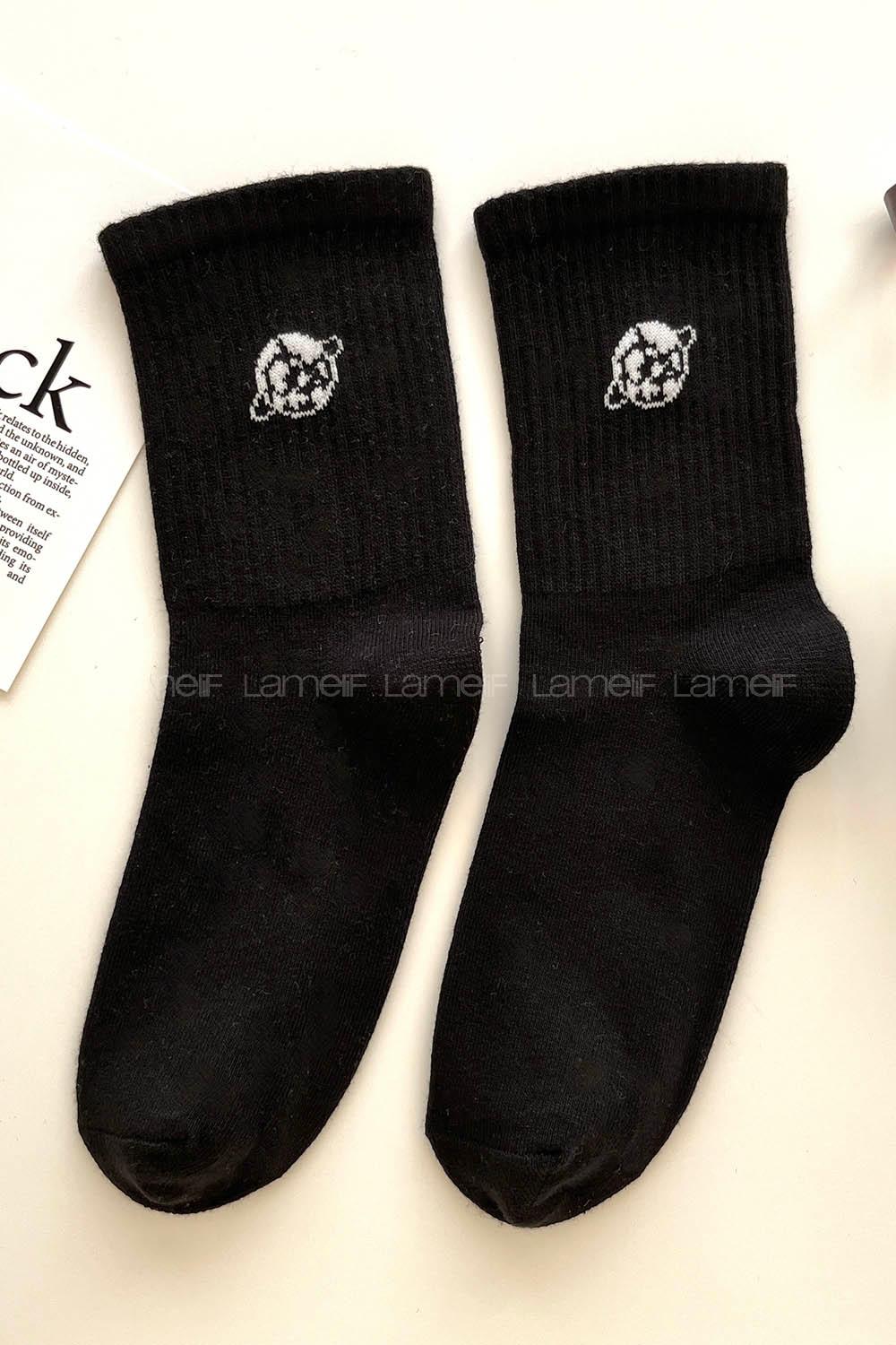 Lamelif Siyah Gezegen Çorap