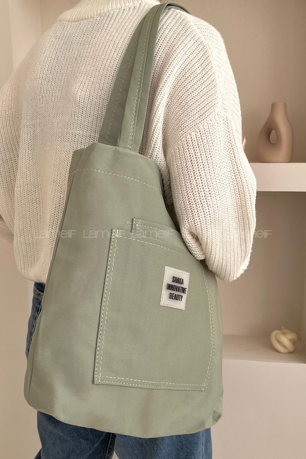 Plum Green Without Accessories Rope Hand Bag Bag