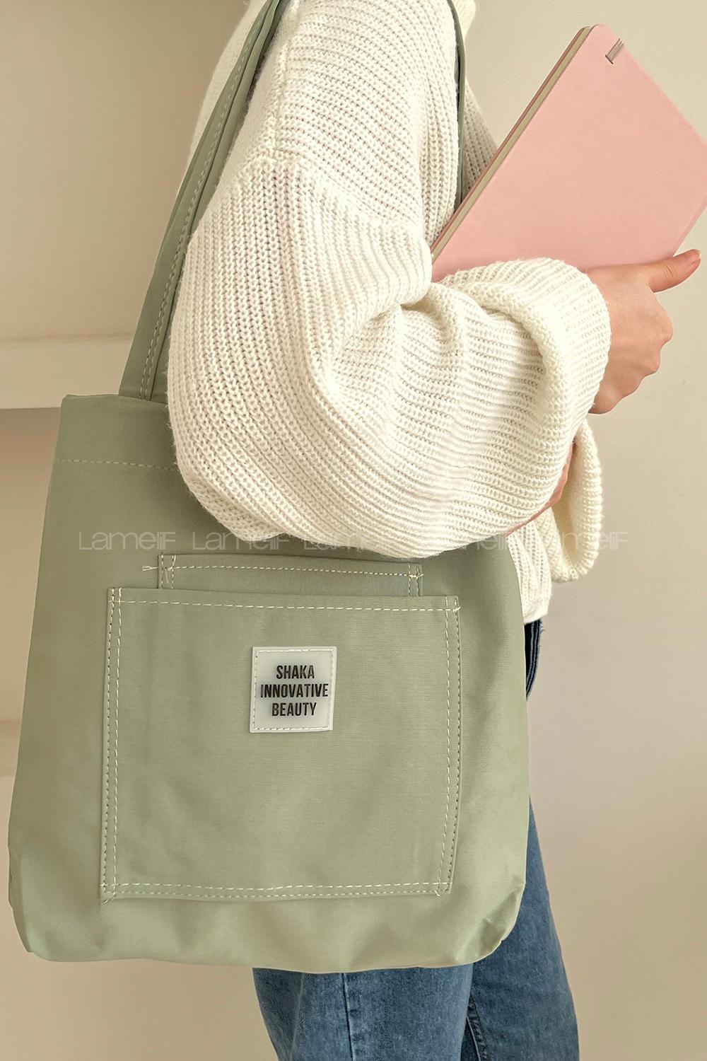 Plum Green Without Accessories Rope Hand Bag Bag