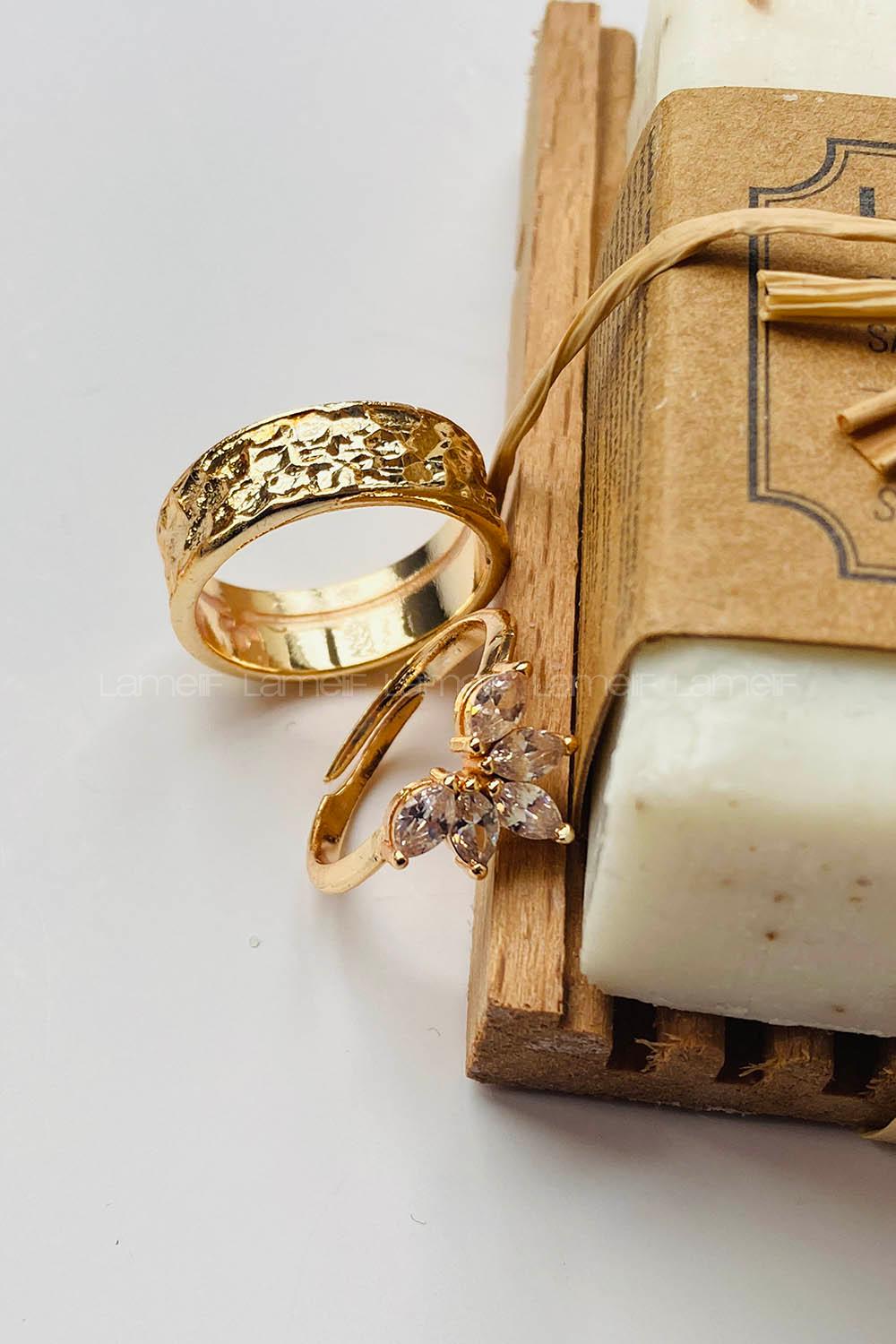 Modalamelif 2 Li BFF Lotus Çiçeği Yüzük