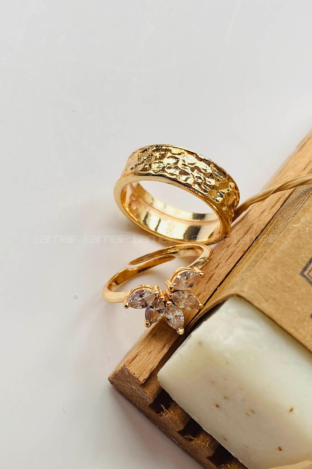 Modalamelif 2 Li BFF Lotus Çiçeği Yüzük