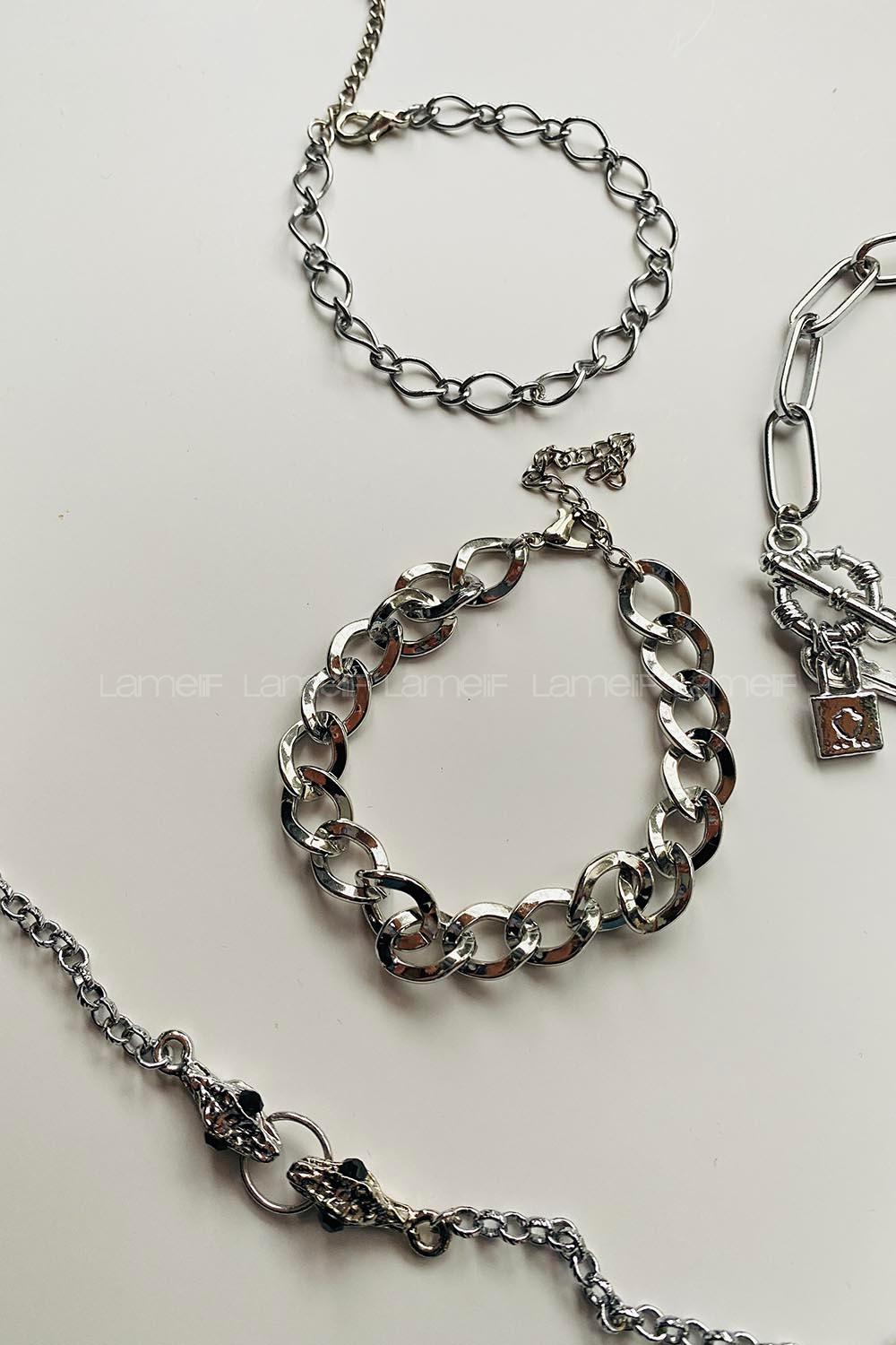 Modalamelif Gümüş 4lü Kombin Yılan Detay Bileklik Seti