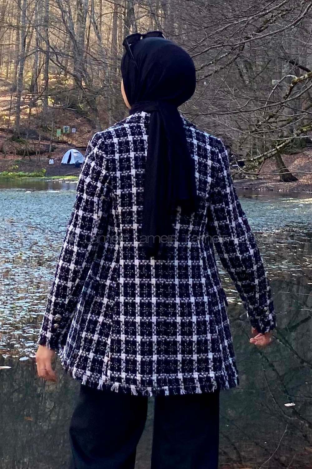 Modalamelif Tüvit Çeket Püskül Detaylı Siyah