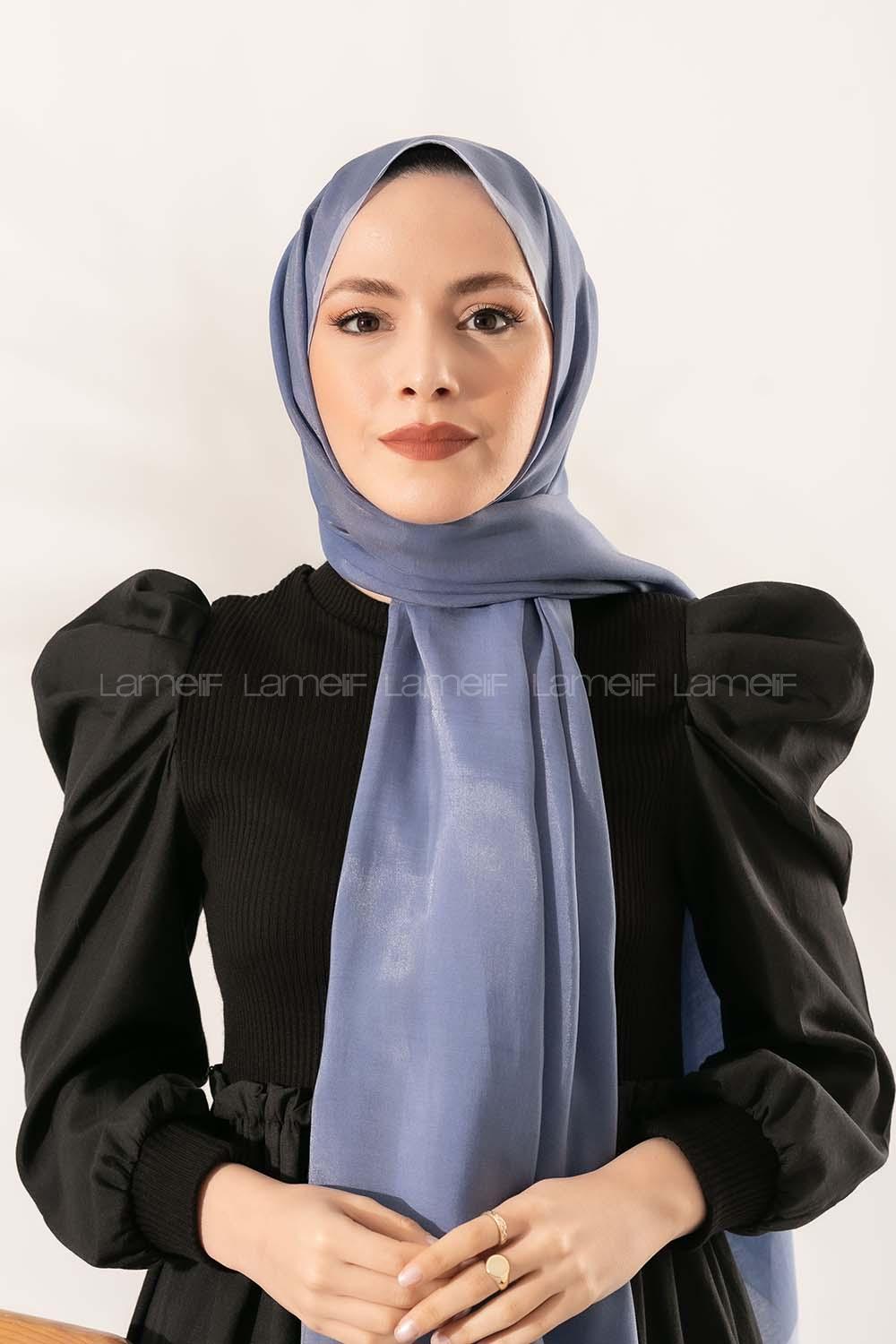 Modalamelif İndigo Buz Mavisi   Modal Şal