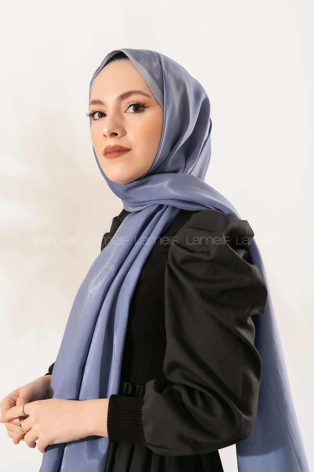 Modalamelif İndigo Buz Mavisi   Modal Şal
