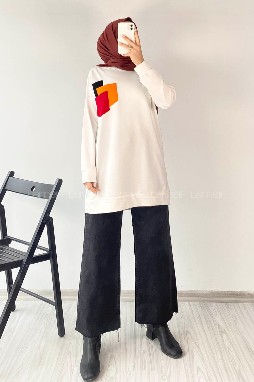 Modalamelif 3 Renk Cepli Tunik Ekru