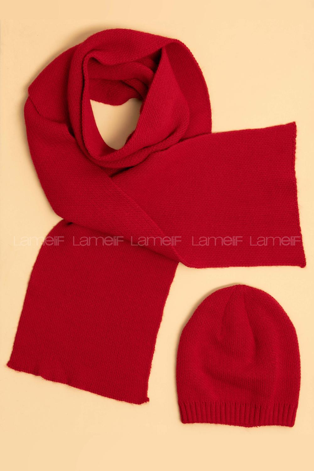 Modalamelif İkili Lüks Takım Kırmızı Bere