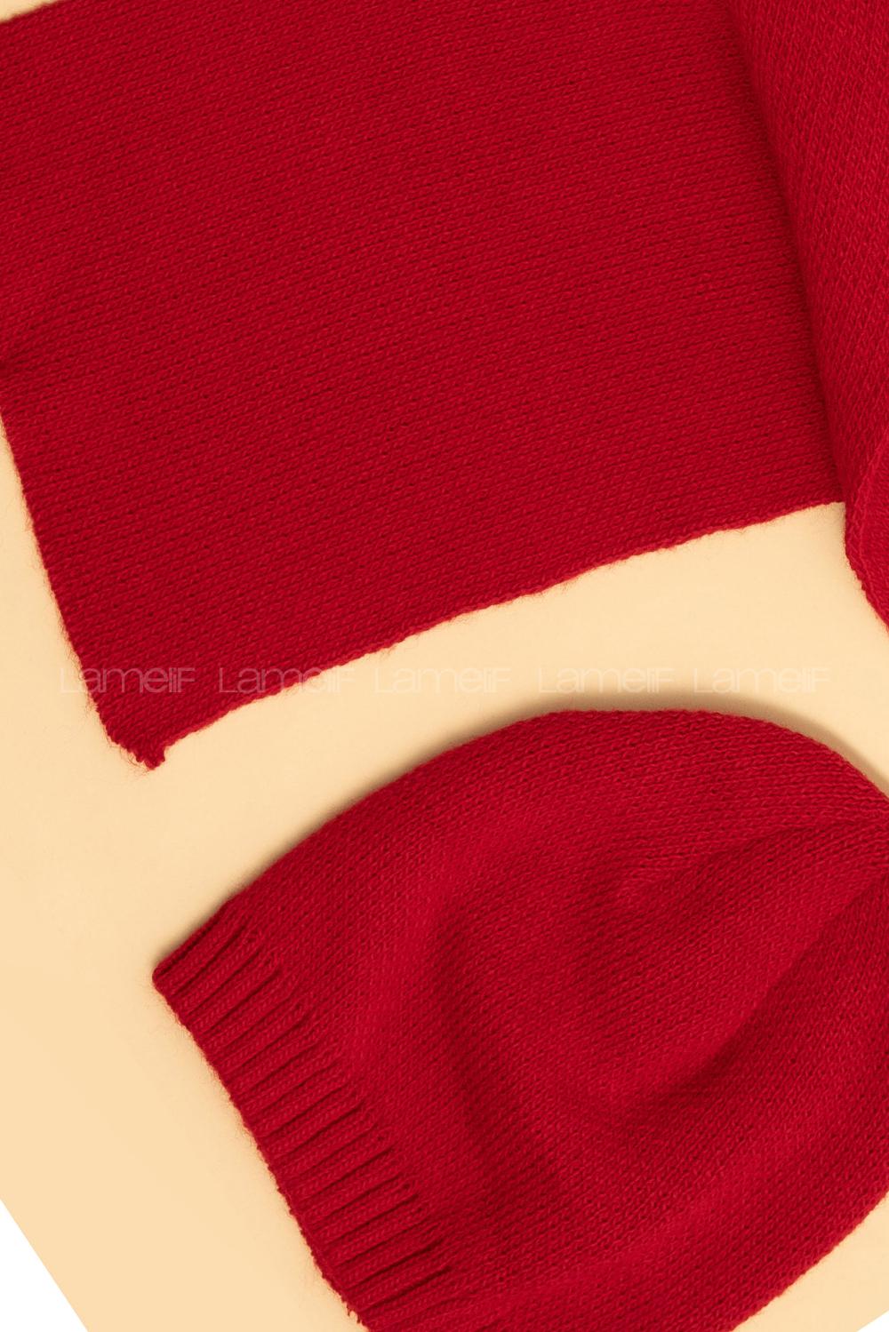 Modalamelif İkili Lüks Takım Kırmızı Bere