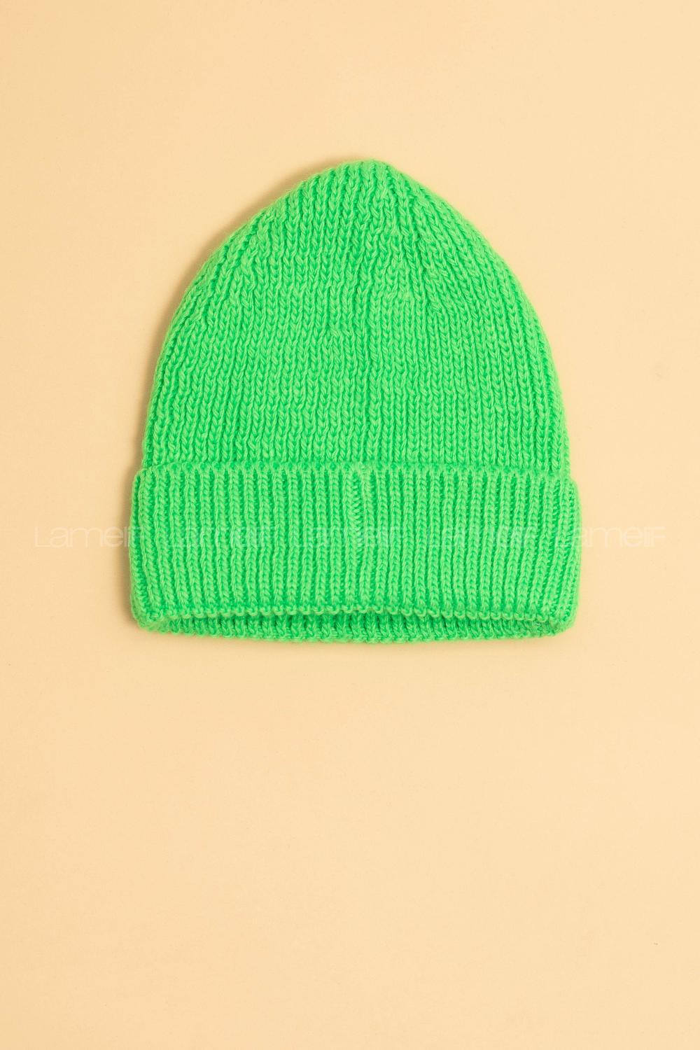 Modalamelif Lüx Fitilli Katlamalı Fosfor Yeşili Bere