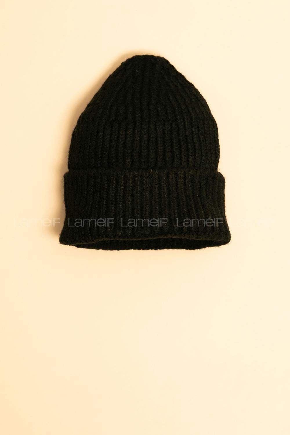 Modalamelif Lüx Fitilli Katlamalı Siyah Bere