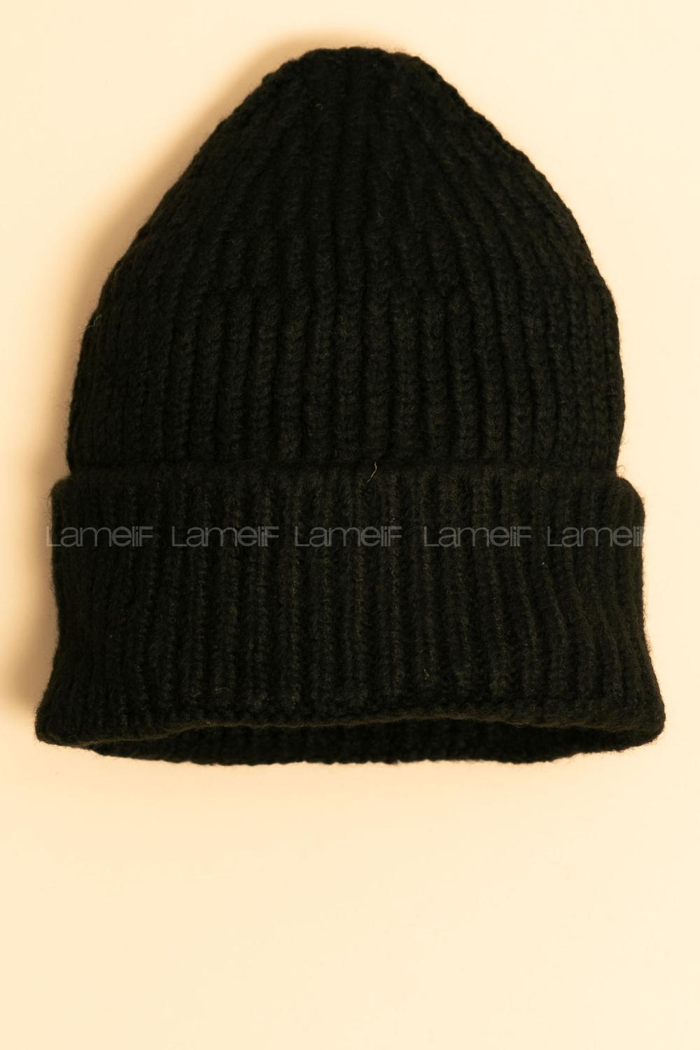 Modalamelif Lüx Fitilli Katlamalı Siyah Bere