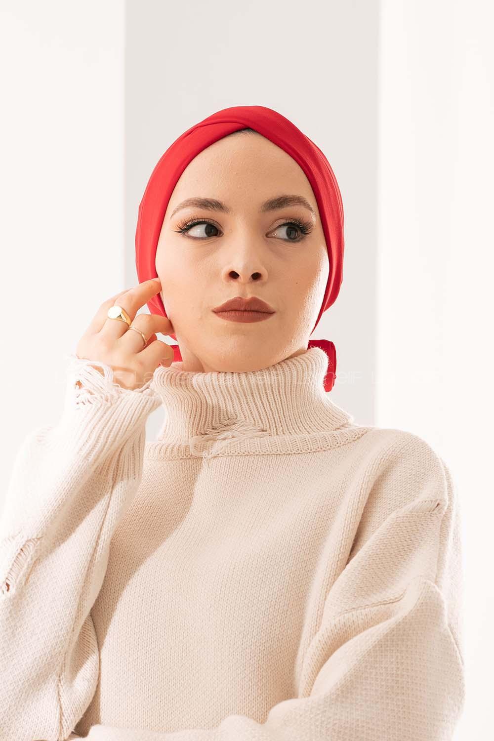 Modalamelif Çift Taraflı Fiyonklu-Tek Bantlı Dış Bone Kırmızı