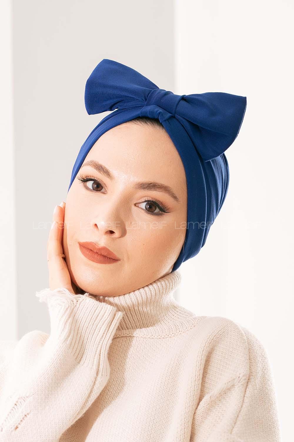 Modalamelif Çift Taraflı Fiyonklu-Tek Bantlı Dış Bone Saks Mavisi