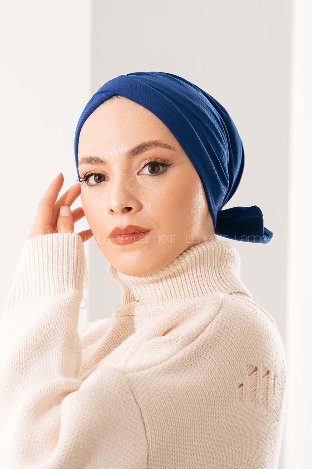 Modalamelif Çift Taraflı Fiyonklu-Tek Bantlı Dış Bone Saks Mavisi