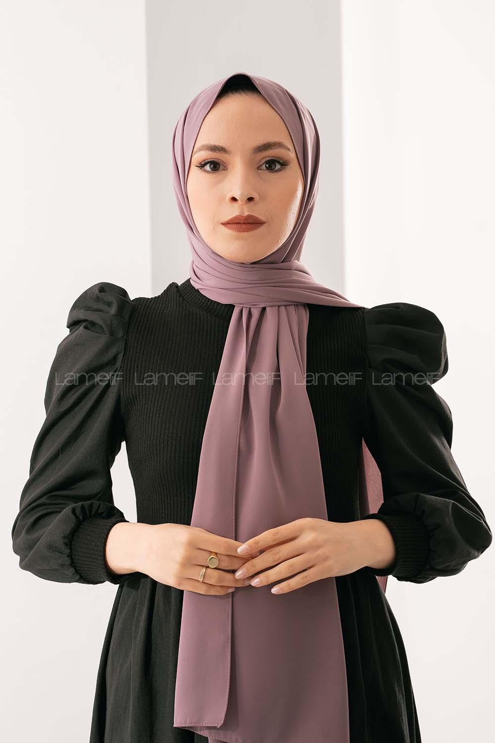 Modalamelif Koyu Eflatun Medine İpeği Şal