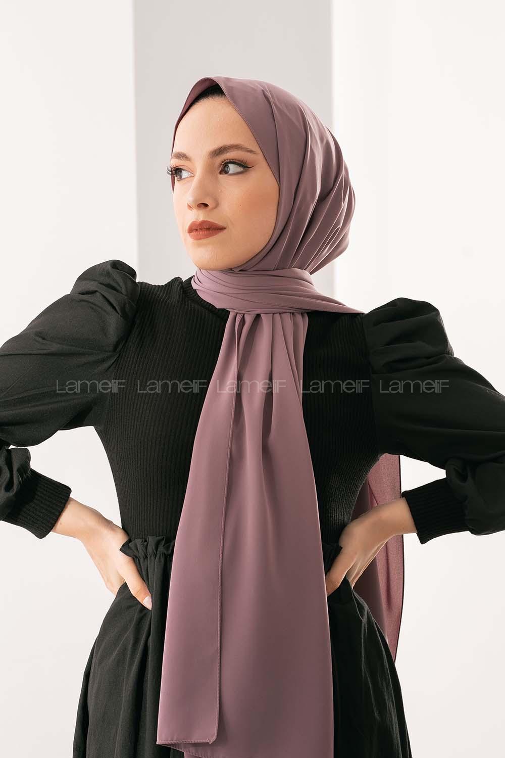 Modalamelif Koyu Eflatun Medine İpeği Şal