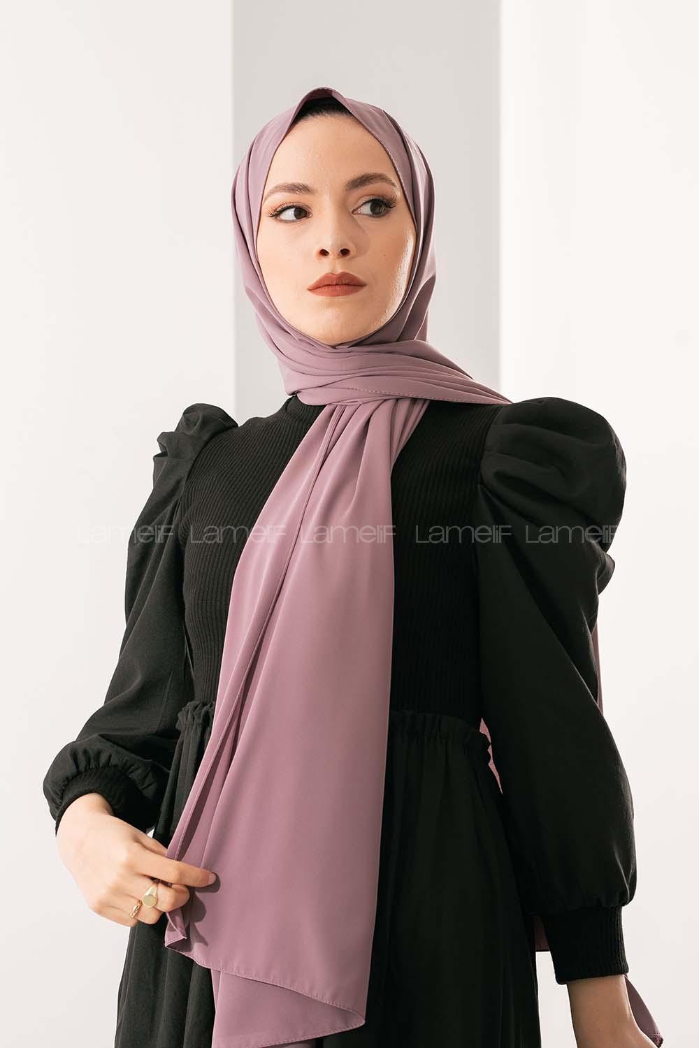Modalamelif Koyu Eflatun Medine İpeği Şal
