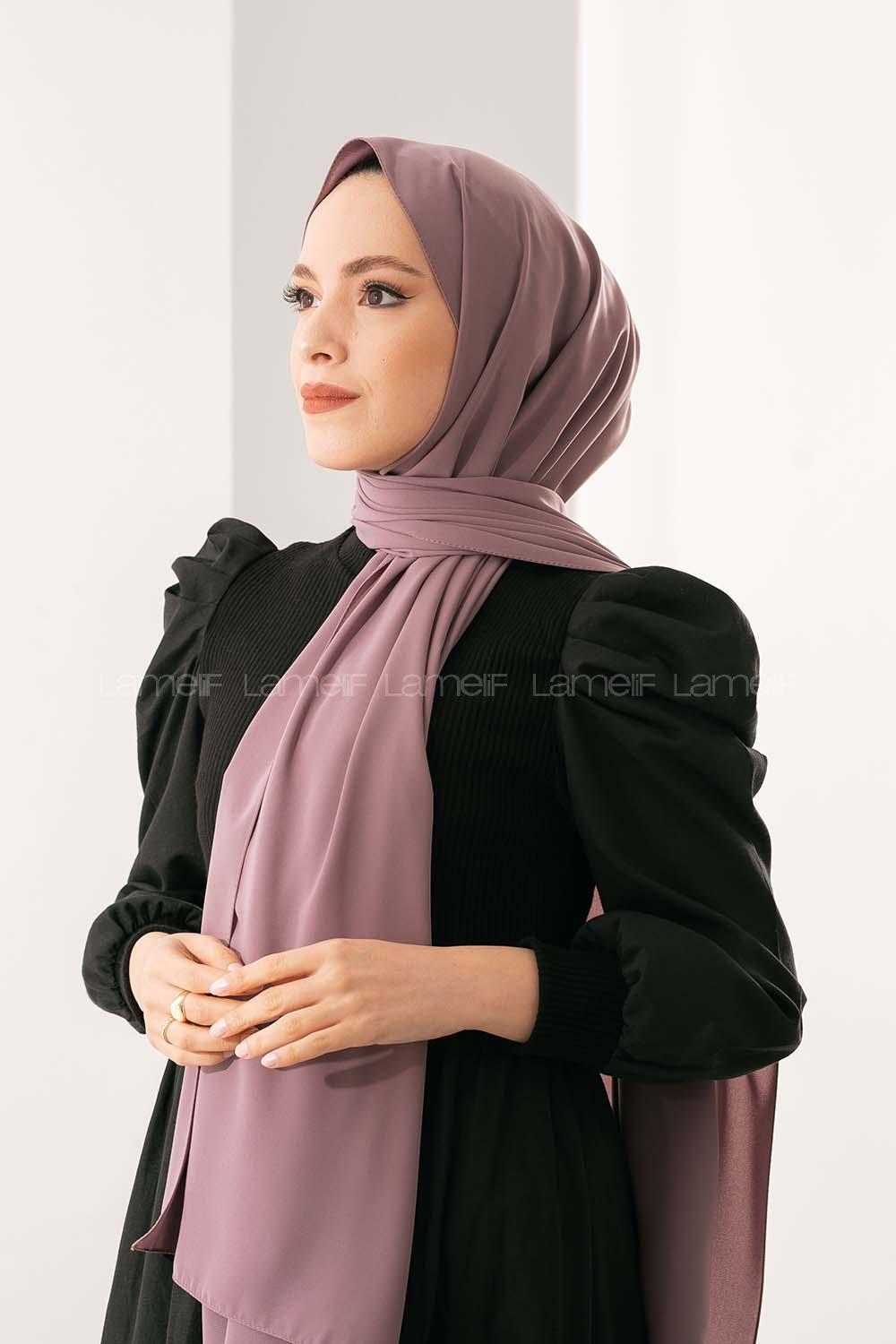 Modalamelif Koyu Eflatun Medine İpeği Şal