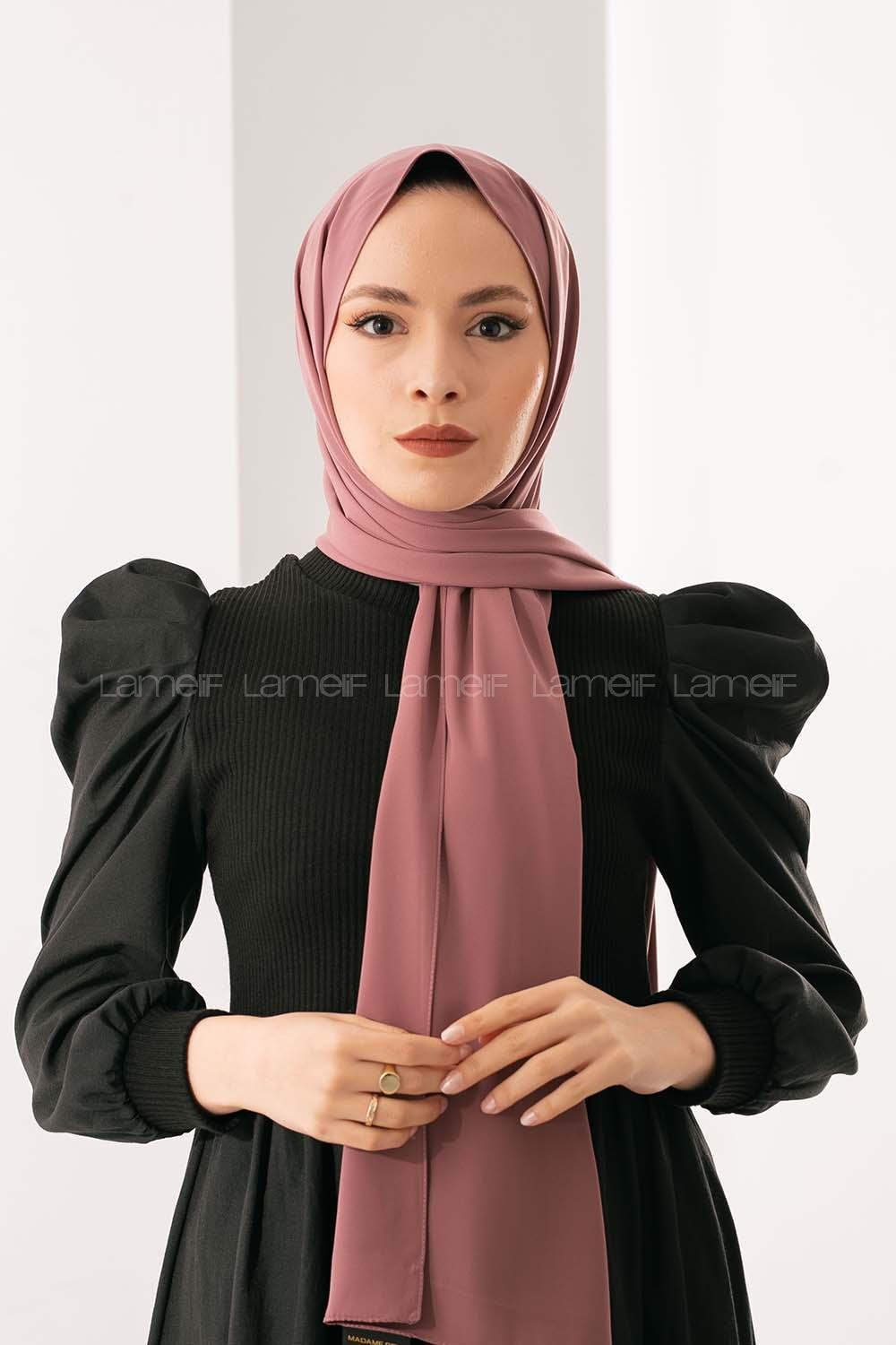 Modalamelif Koyu Pudra Medine İpeği Şal