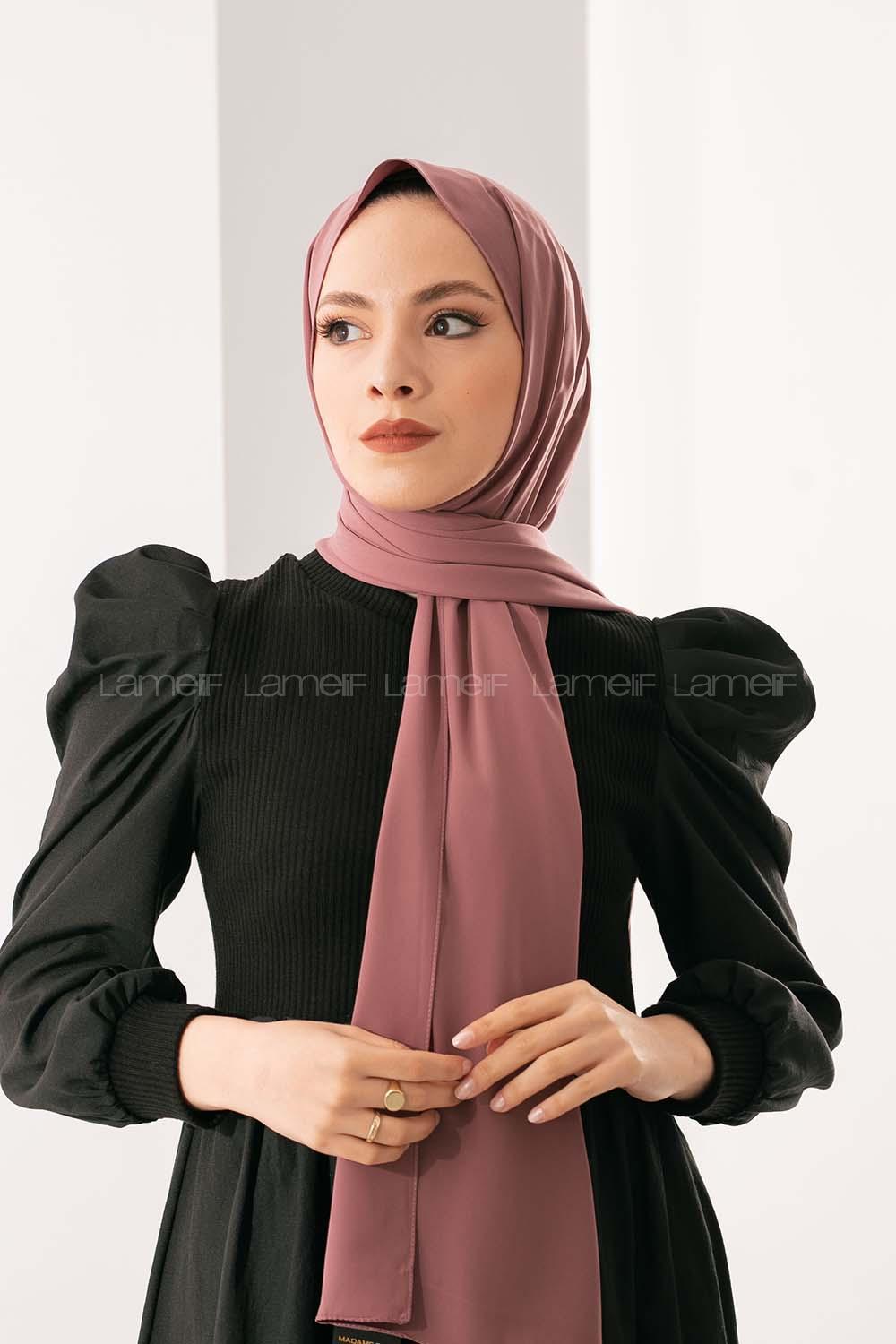 Modalamelif Koyu Pudra Medine İpeği Şal