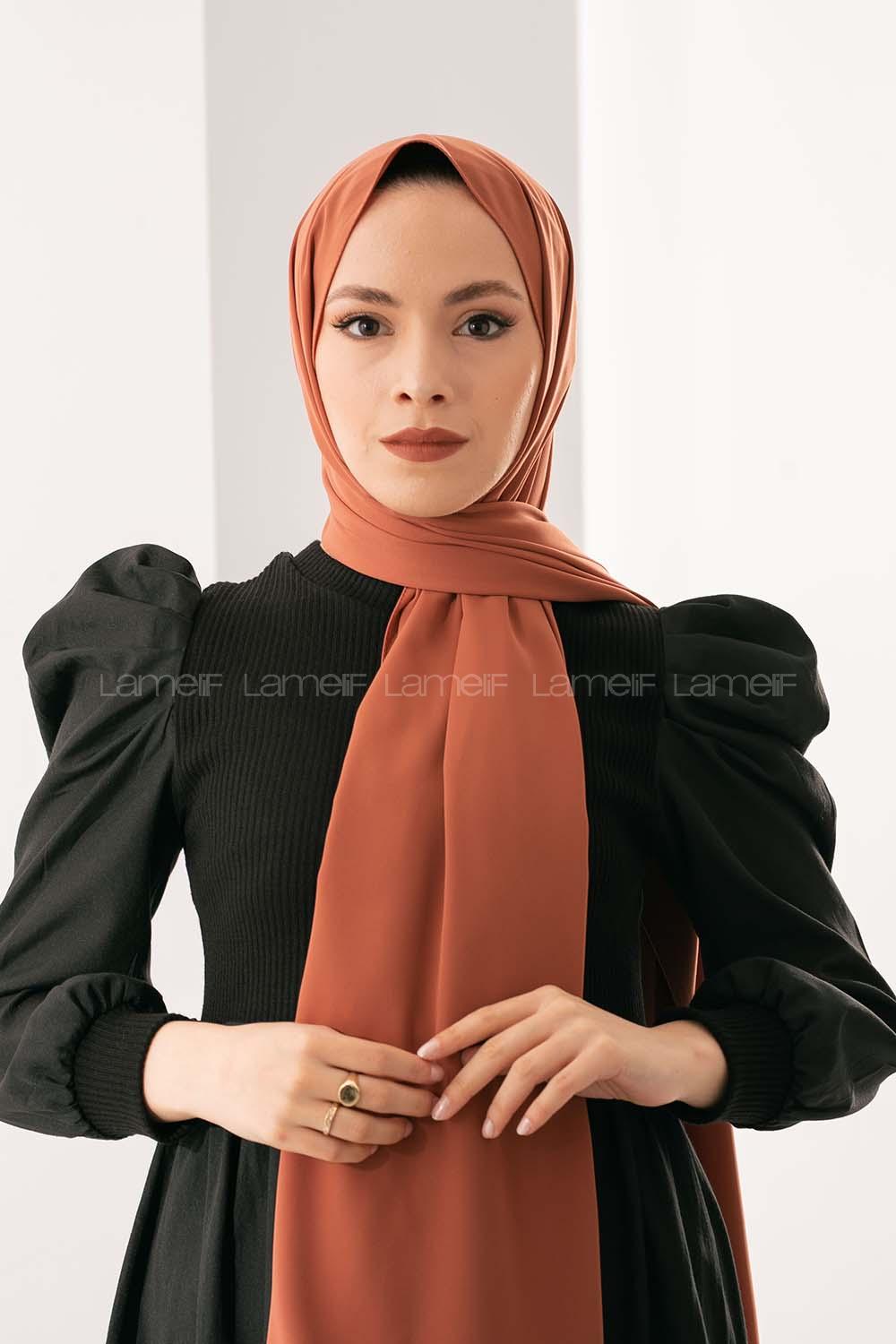 Modalamelif Koyu Tarçın Medine İpeği Şal