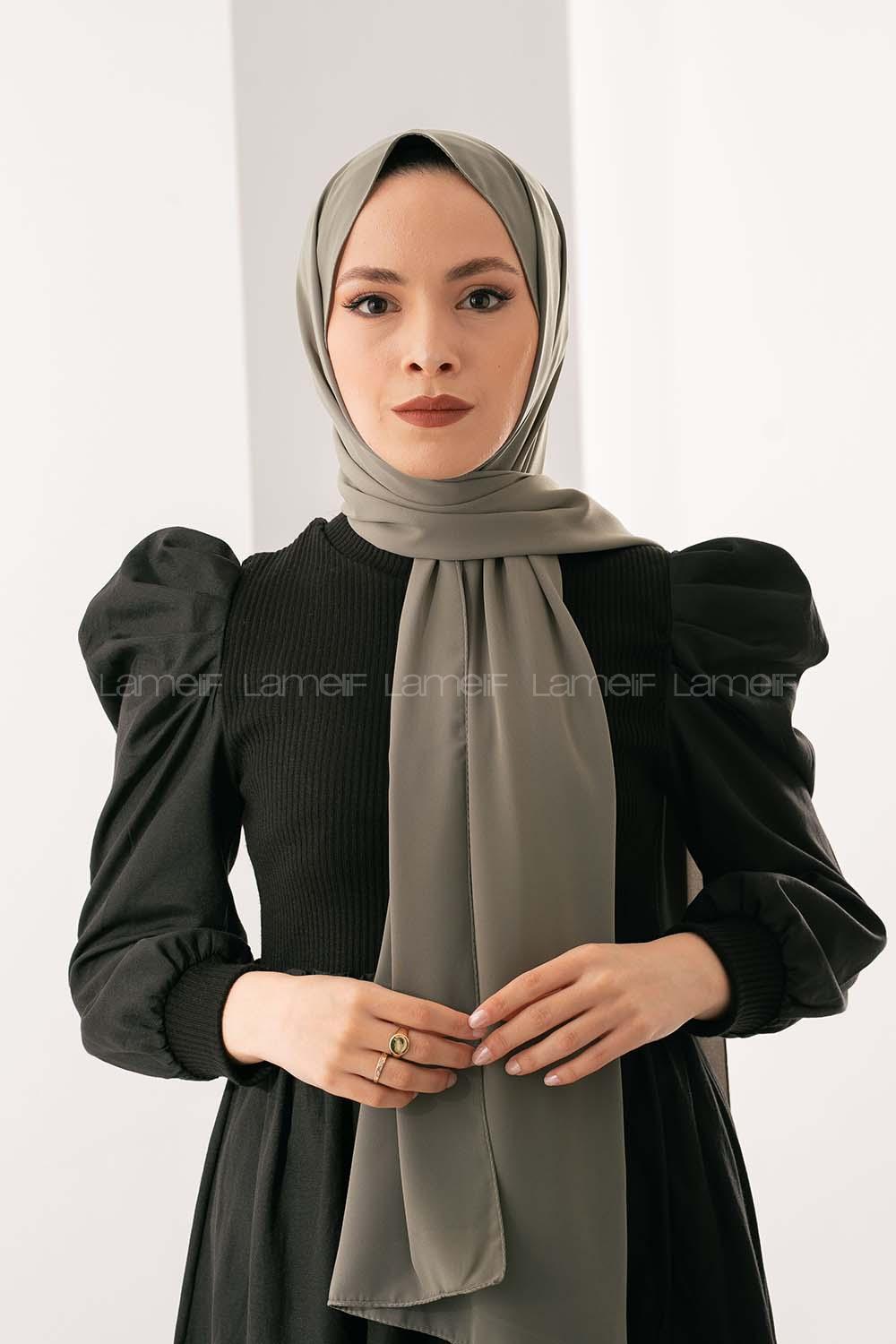 Modalamelif Küf Yeşili Medine İpeği Şal