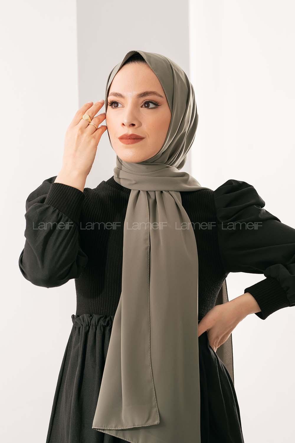 Modalamelif Küf Yeşili Medine İpeği Şal