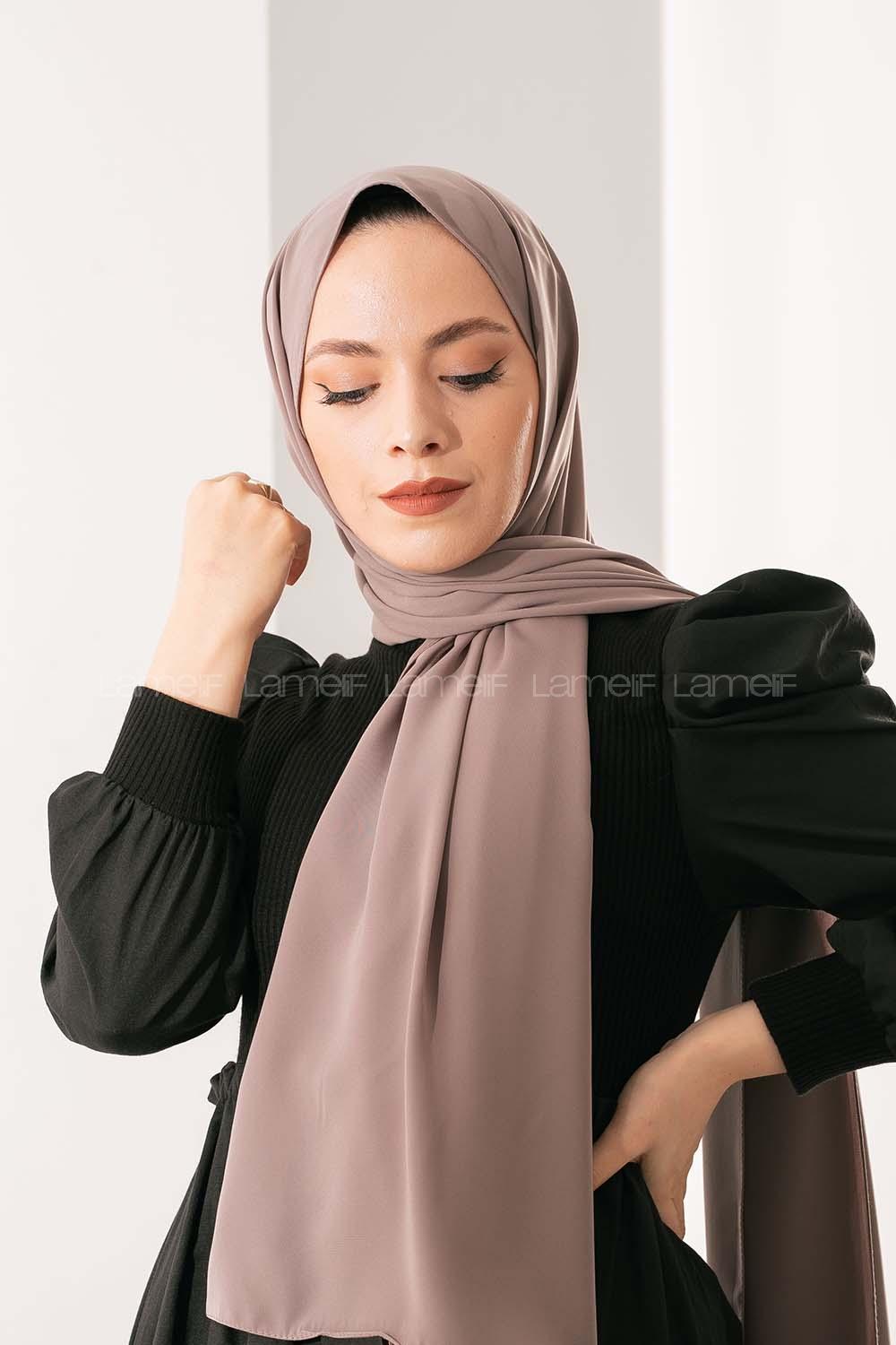 Modalamelif Soft Kahve Medine İpeği Şal