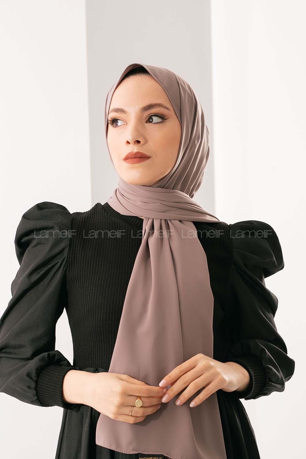 Modalamelif Soft Kahve Medine İpeği Şal