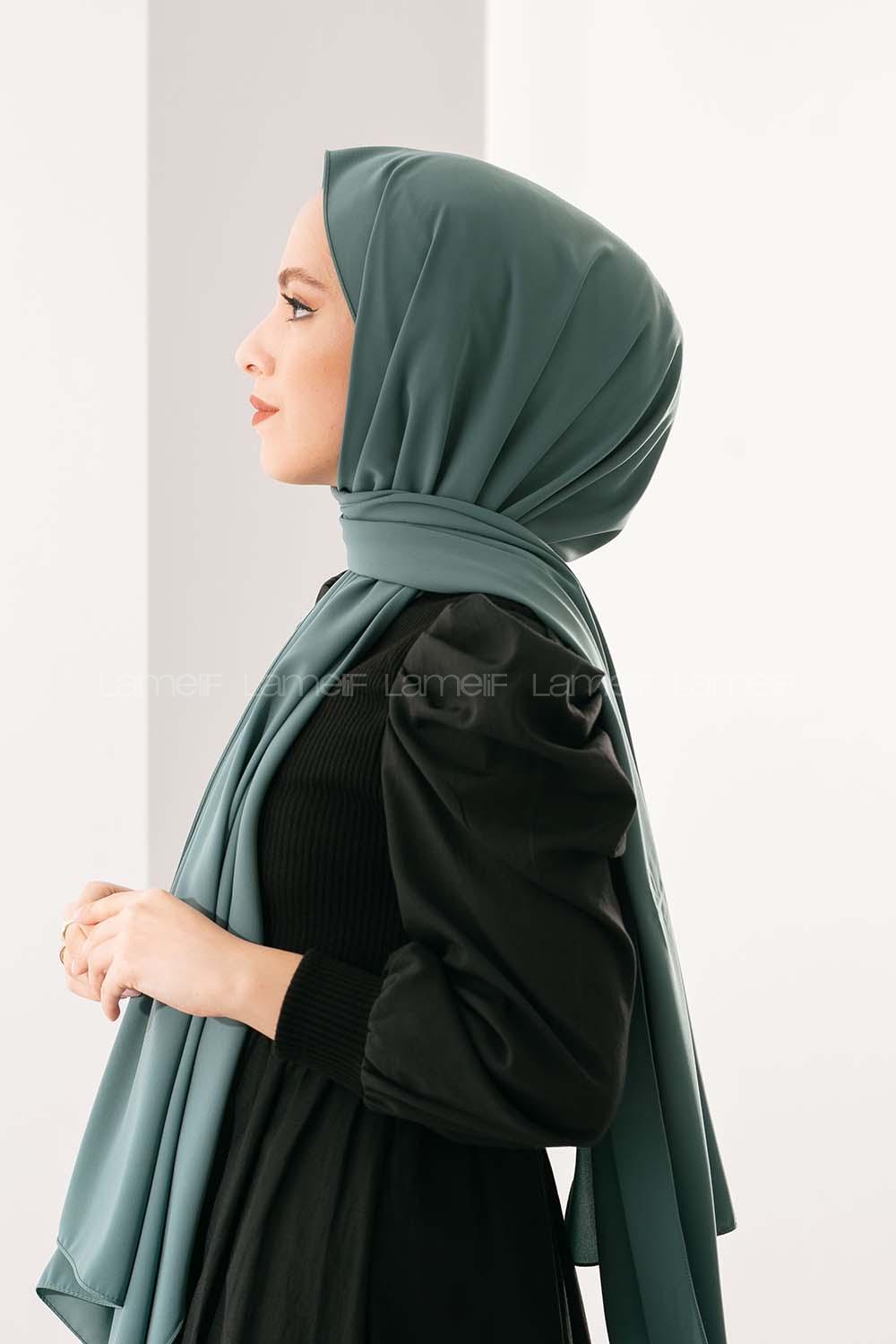 Modalamelif Açık Zümrüt Yeşili Medine İpeği Şal