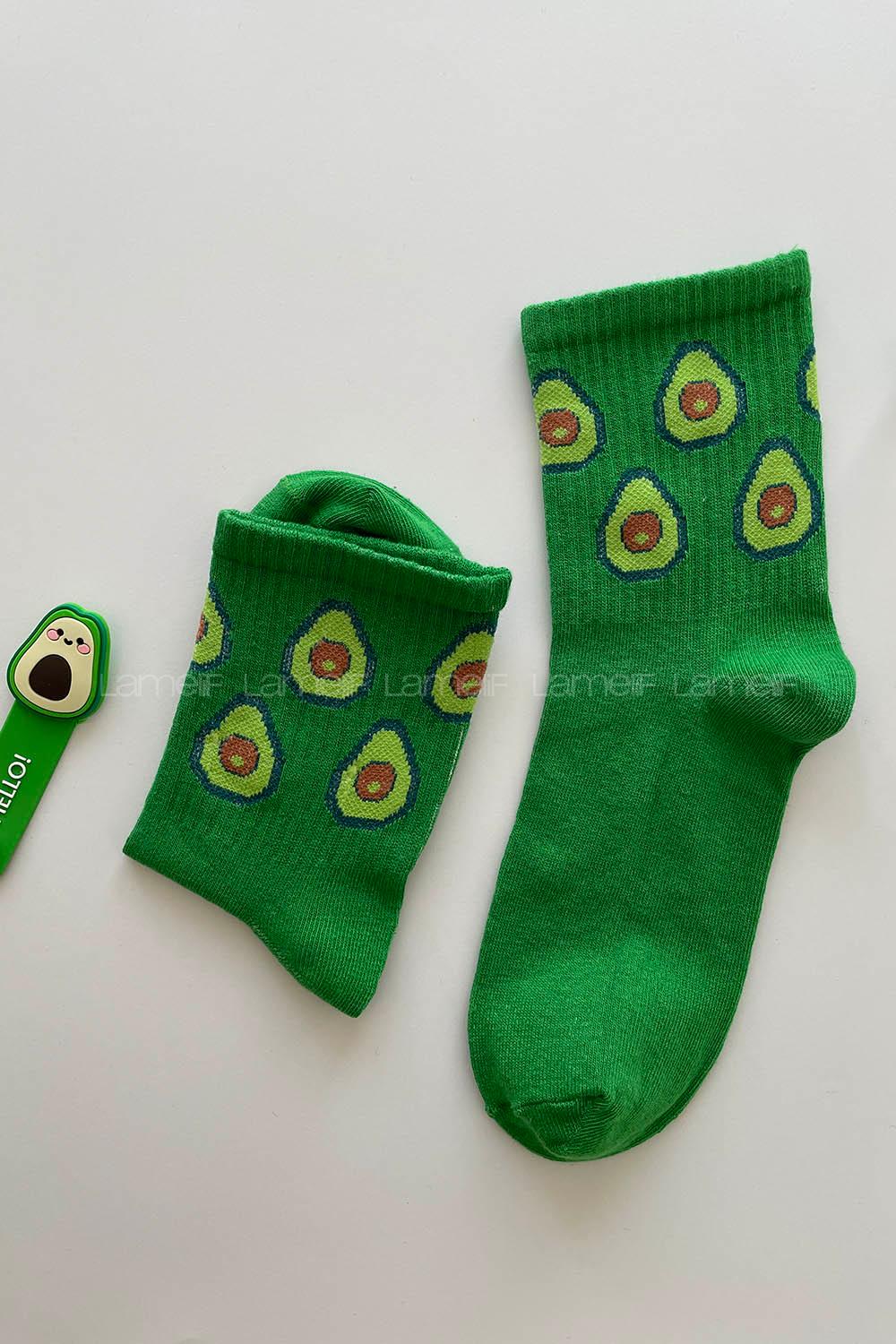 Modalamelif Yeşil Çoklu Avakado Çorap