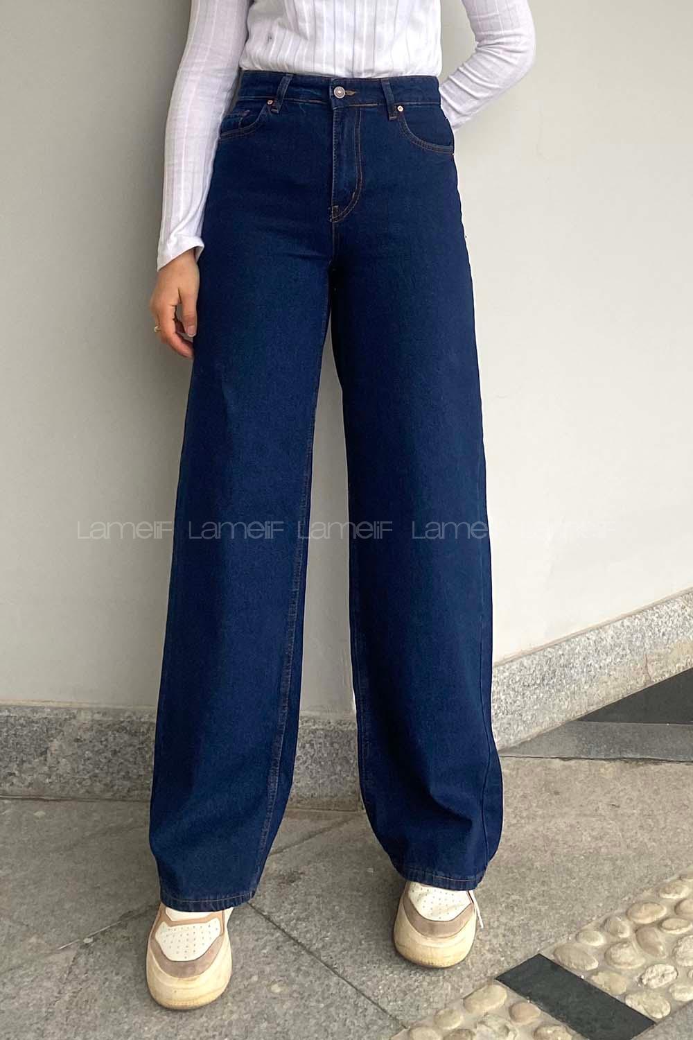 Blue-1 Denim Normal Waist Denim Pants